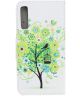 Samsung Galaxy A70 Portemonnee Print Hoesje Tree