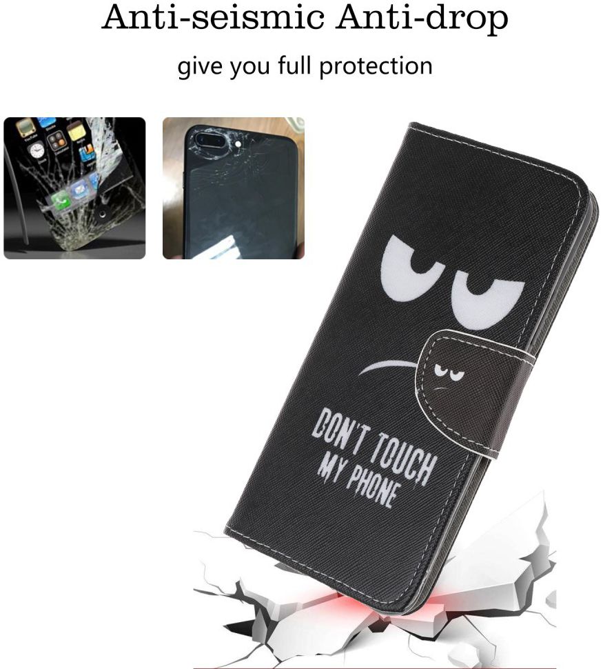 Samsung Galaxy A70 Portemonnee Print Hoesje Don't Touch My Phone afbeelding 2