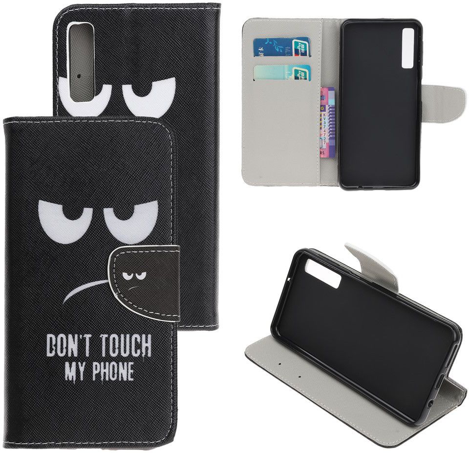Samsung Galaxy A70 Portemonnee Print Hoesje Don't Touch My Phone afbeelding 5