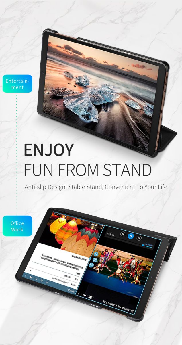 Dux Ducis Samsung Galaxy Tab A 10.1 (2019) Tri-fold Hoes Zwart afbeelding 12