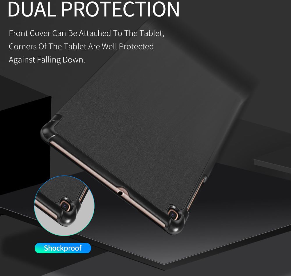 Dux Ducis Samsung Galaxy Tab A 10.1 (2019) Tri-fold Hoes Zwart afbeelding 5