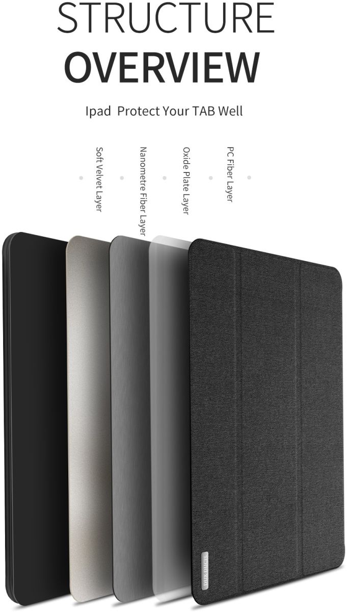 Dux Ducis Samsung Galaxy Tab A 10.1 (2019) Tri-fold Hoes Blauw afbeelding 9