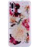 Huawei Y7 (2019) Glitter TPU Hoesje met Print Elegant Flowers