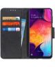 Samsung Galaxy A50 Book Case Hoesje Wallet Stand Kunst Leer Zwart