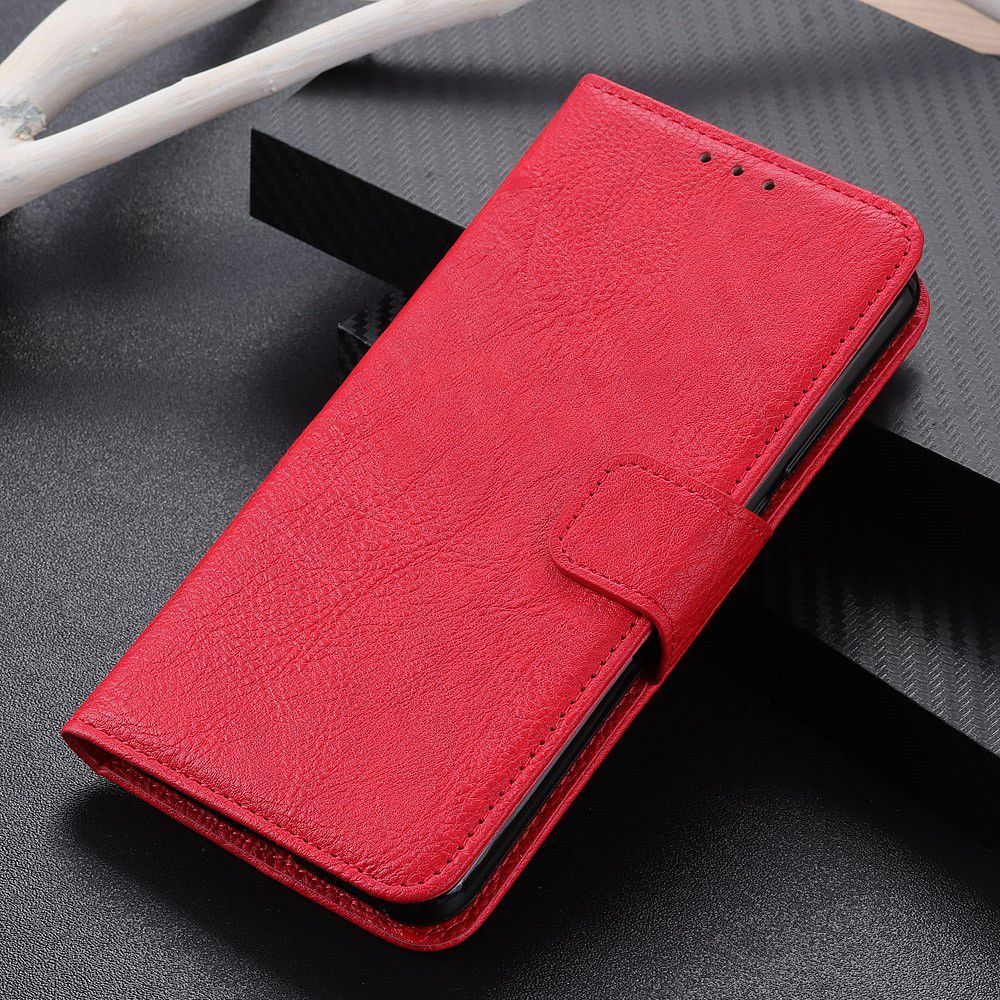 Samsung Galaxy A50 Book Case Hoesje Wallet Stand Kunst Leer Rood afbeelding 10