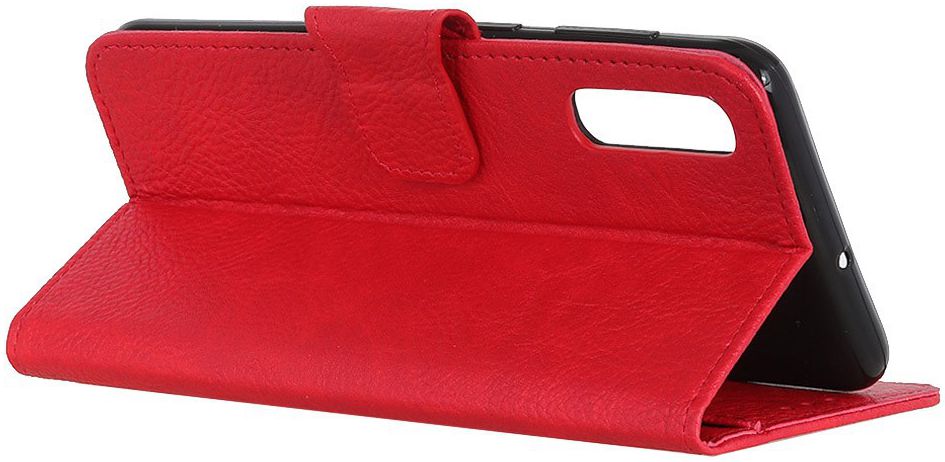 Samsung Galaxy A50 Book Case Hoesje Wallet Stand Kunst Leer Rood afbeelding 4