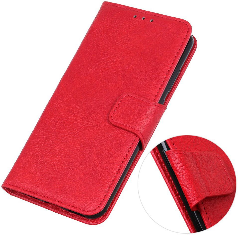 Samsung Galaxy A50 Book Case Hoesje Wallet Stand Kunst Leer Rood afbeelding 7