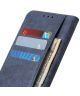 Samsung Galaxy A50 Book Case Hoesje Wallet Stand Kunst Leer Blauw