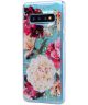 Samsung Galaxy S10 Glitter TPU Hoesje met Print Elegant Flowers