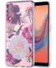 Samsung Galaxy A7 (2018) Glitter TPU Hoesje met Print Elegant Flowers