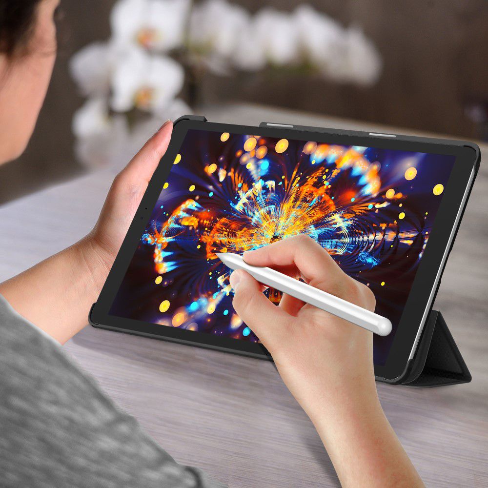Samsung Galaxy Tab A 10.1 (2019) Tri-fold Hoes Zwart afbeelding 2