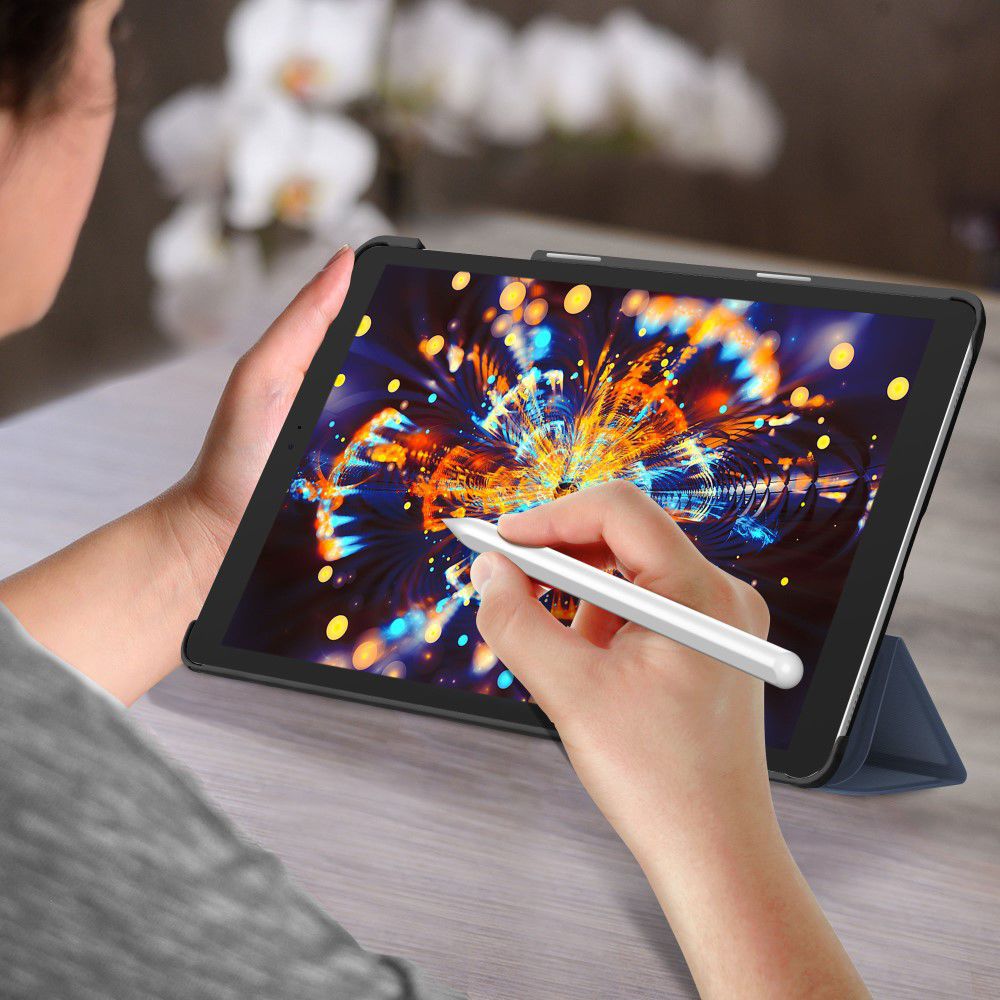 Samsung Galaxy Tab A 10.1 (2019) Tri-fold Hoes Blauw afbeelding 2