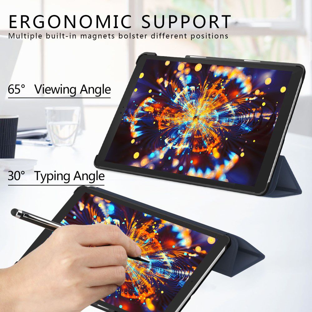 Samsung Galaxy Tab A 10.1 (2019) Tri-fold Hoes Blauw afbeelding 6