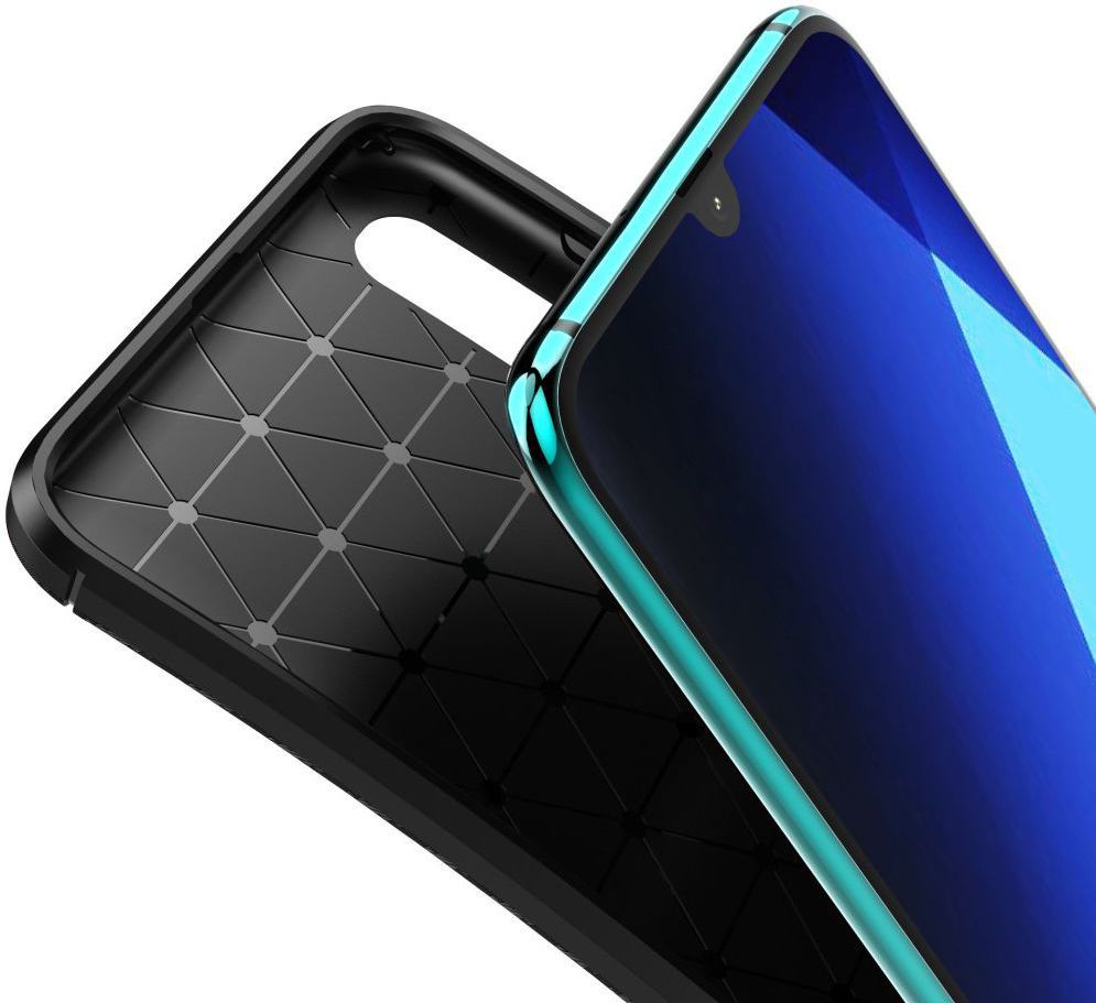 Samsung Galaxy A70 Siliconen Carbon Hoesje Rood afbeelding 11