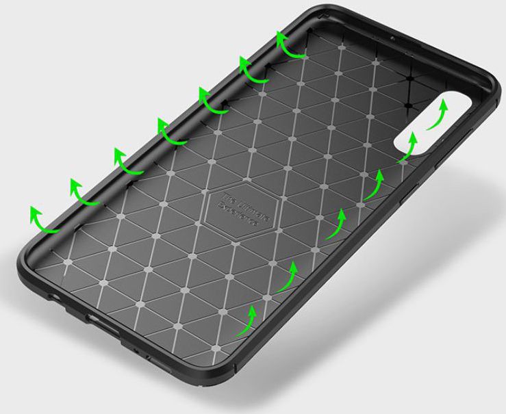 Samsung Galaxy A70 Siliconen Carbon Hoesje Rood afbeelding 8