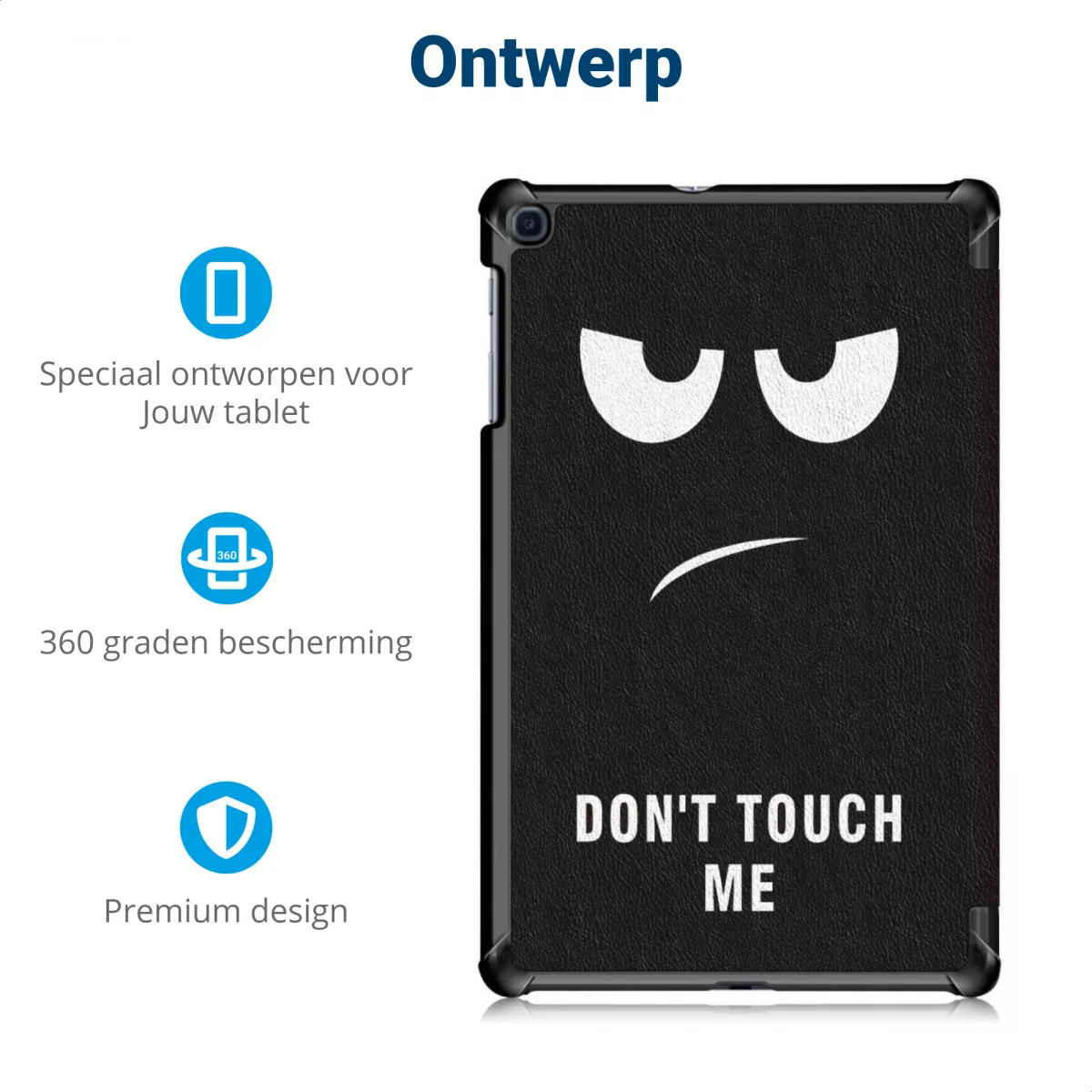 Samsung Galaxy Tab A 10.1 (2019) Tri-fold Hoes Don&#039;t Touch My Pad afbeelding 3