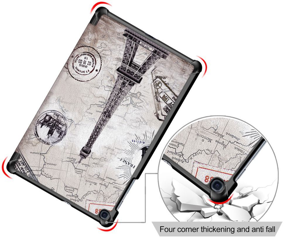 Samsung Galaxy Tab A 10.1 (2019) Tri-fold Hoes Eiffeltoren afbeelding 4