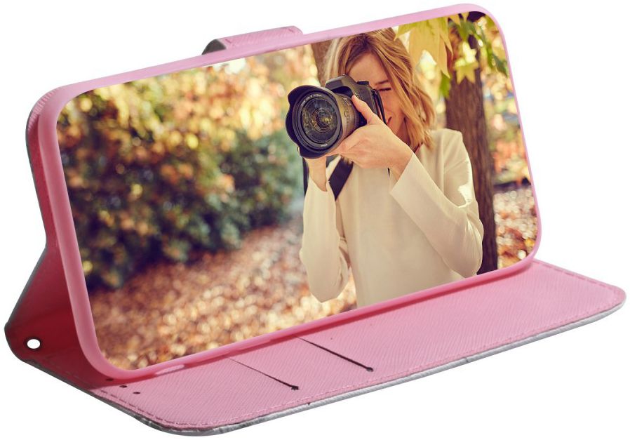 Huawei P30 Portemonnee Hoesje met Print Bloem afbeelding 3