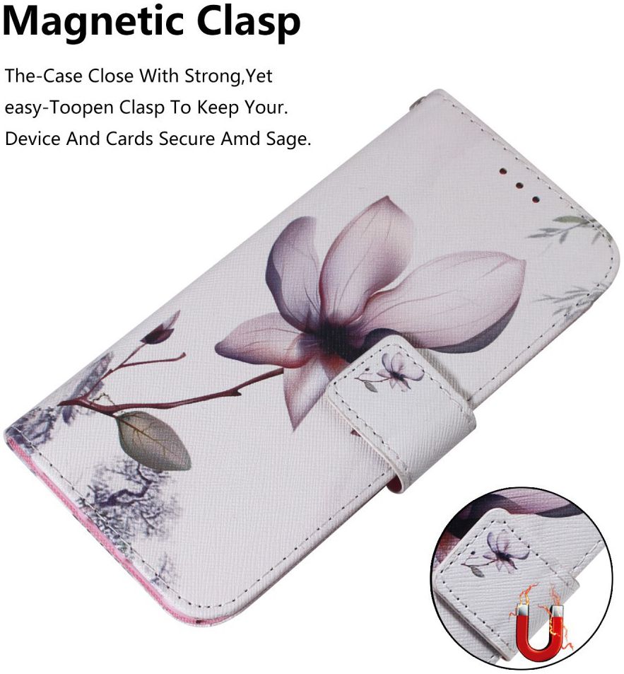 Huawei P30 Portemonnee Hoesje met Print Bloem afbeelding 7