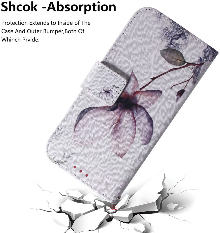 Huawei P30 Portemonnee Hoesje met Print Bloem afbeelding 8