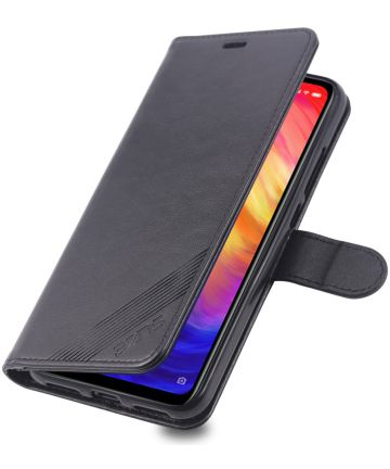 AZNS Xiaomi Redmi 7 Portemonnee Stand Hoesje Zwart Hoesjes
