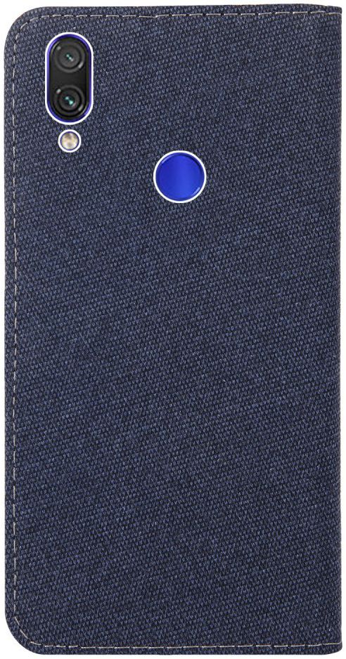 Xiaomi Redmi Note 7 Soft Canvas Portemonnee Hoesje Blauw afbeelding 3