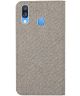 Samsung Galaxy A40 Soft Canvas Portemonnee Hoesje Khaki