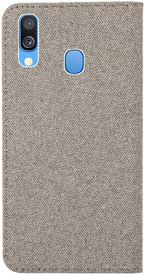 Samsung Galaxy A40 Soft Canvas Portemonnee Hoesje Khaki afbeelding 4