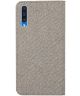 Samsung Galaxy A50 Book Case Hoesje Soft Canvas Wallet Khaki