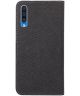 Samsung Galaxy A50 Book Case Hoesje Soft Canvas Wallet Zwart