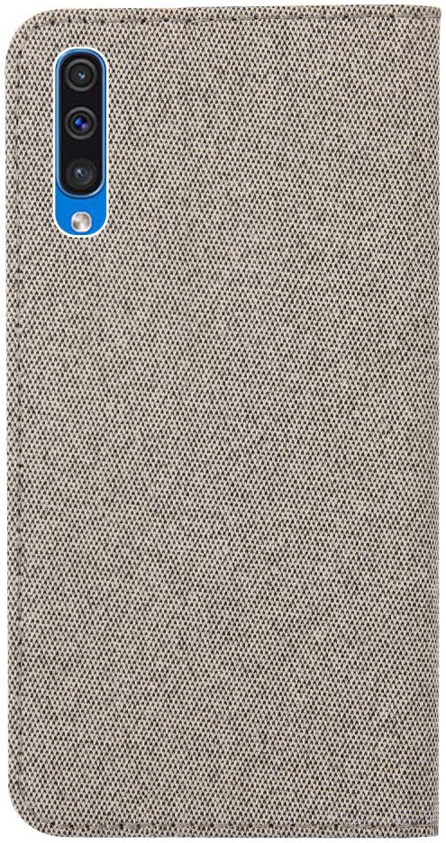 Samsung Galaxy A70 Soft Canvas Portemonnee Hoesje Khaki afbeelding 4