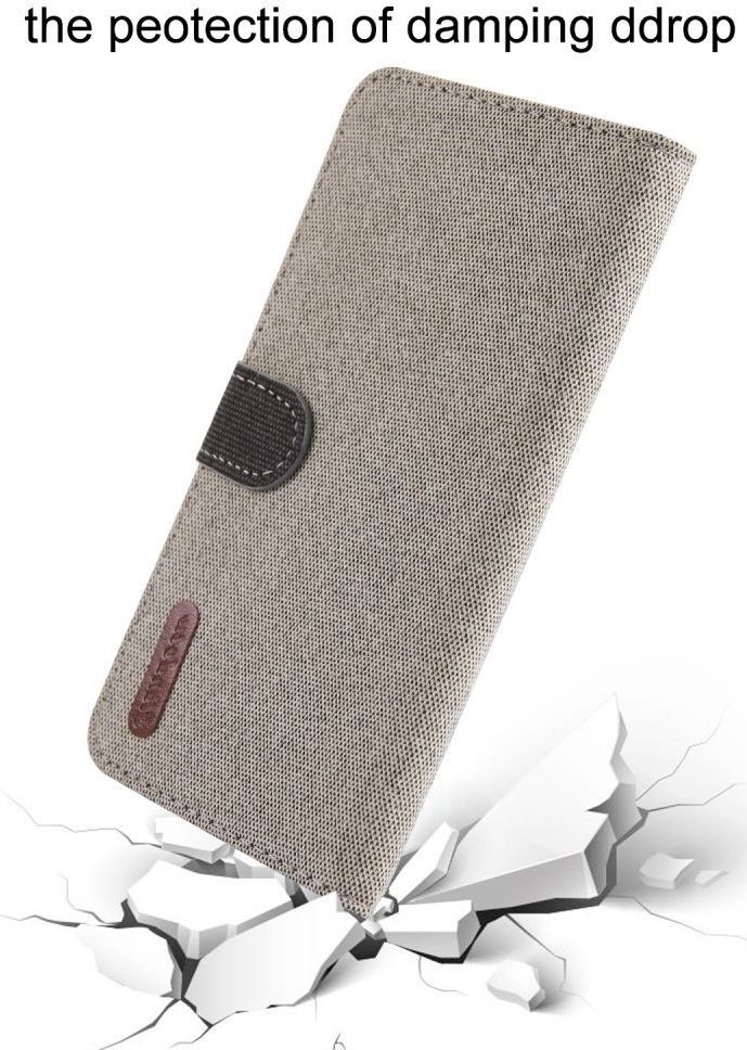 Samsung Galaxy A70 Soft Canvas Portemonnee Hoesje Khaki afbeelding 6