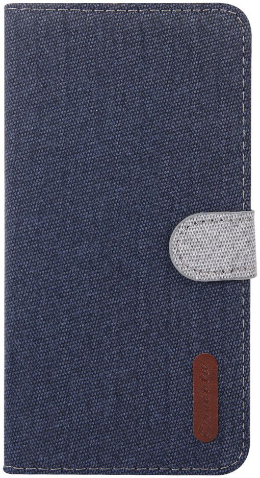 Samsung Galaxy A70 Soft Canvas Portemonnee Hoesje Blauw afbeelding 2