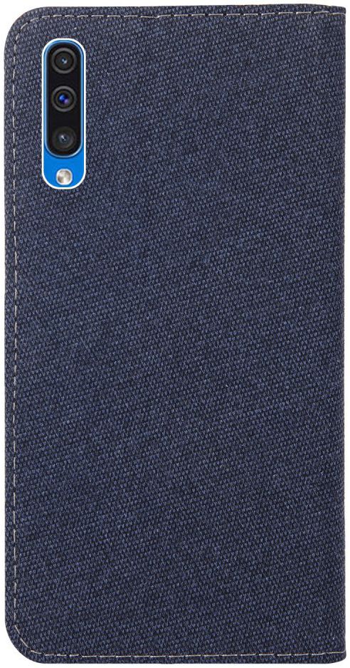 Samsung Galaxy A70 Soft Canvas Portemonnee Hoesje Blauw afbeelding 3