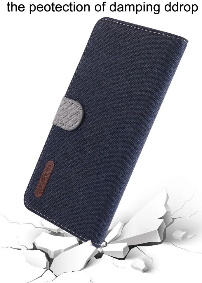 Samsung Galaxy A70 Soft Canvas Portemonnee Hoesje Blauw afbeelding 5