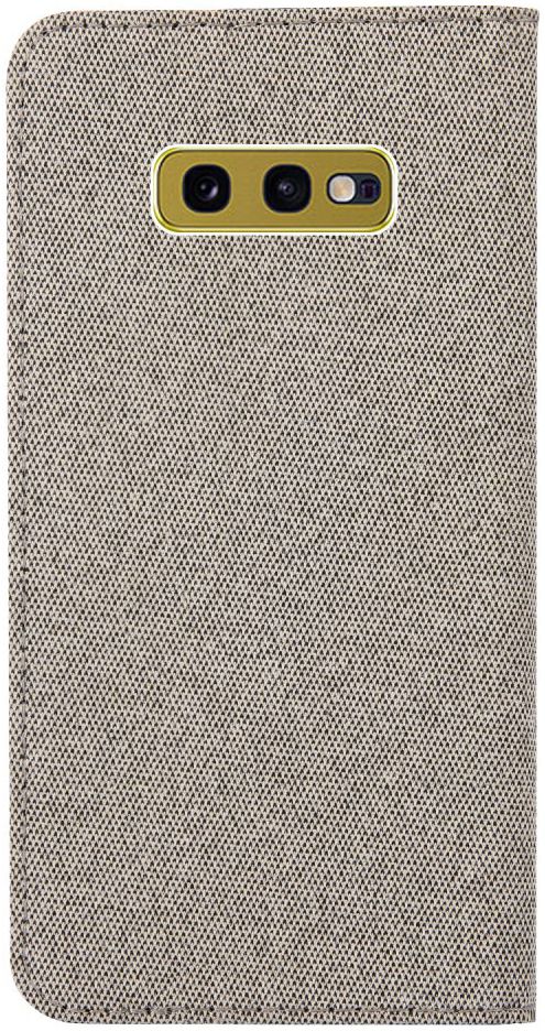 Samsung Galaxy S10E Soft Canvas Portemonnee Hoesje Khaki afbeelding 3