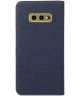 Samsung Galaxy S10E Soft Canvas Portemonnee Hoesje Blauw