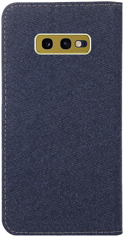 Samsung Galaxy S10E Soft Canvas Portemonnee Hoesje Blauw afbeelding 3