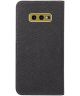 Samsung Galaxy S10E Soft Canvas Portemonnee Hoesje Zwart