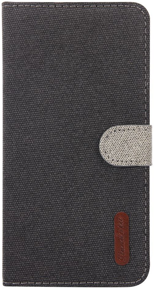 Samsung Galaxy S10E Soft Canvas Portemonnee Hoesje Zwart afbeelding 1