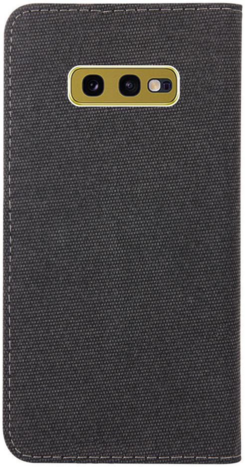 Samsung Galaxy S10E Soft Canvas Portemonnee Hoesje Zwart afbeelding 2