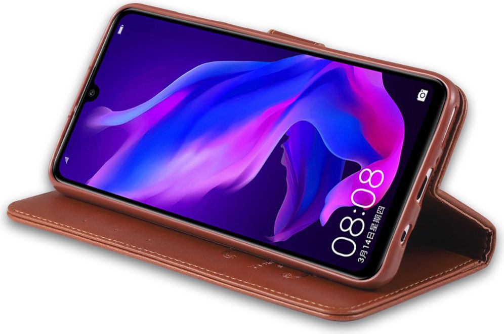 AZNS Huawei P30 Lite Portemonnee Hoesje Bruin afbeelding 6