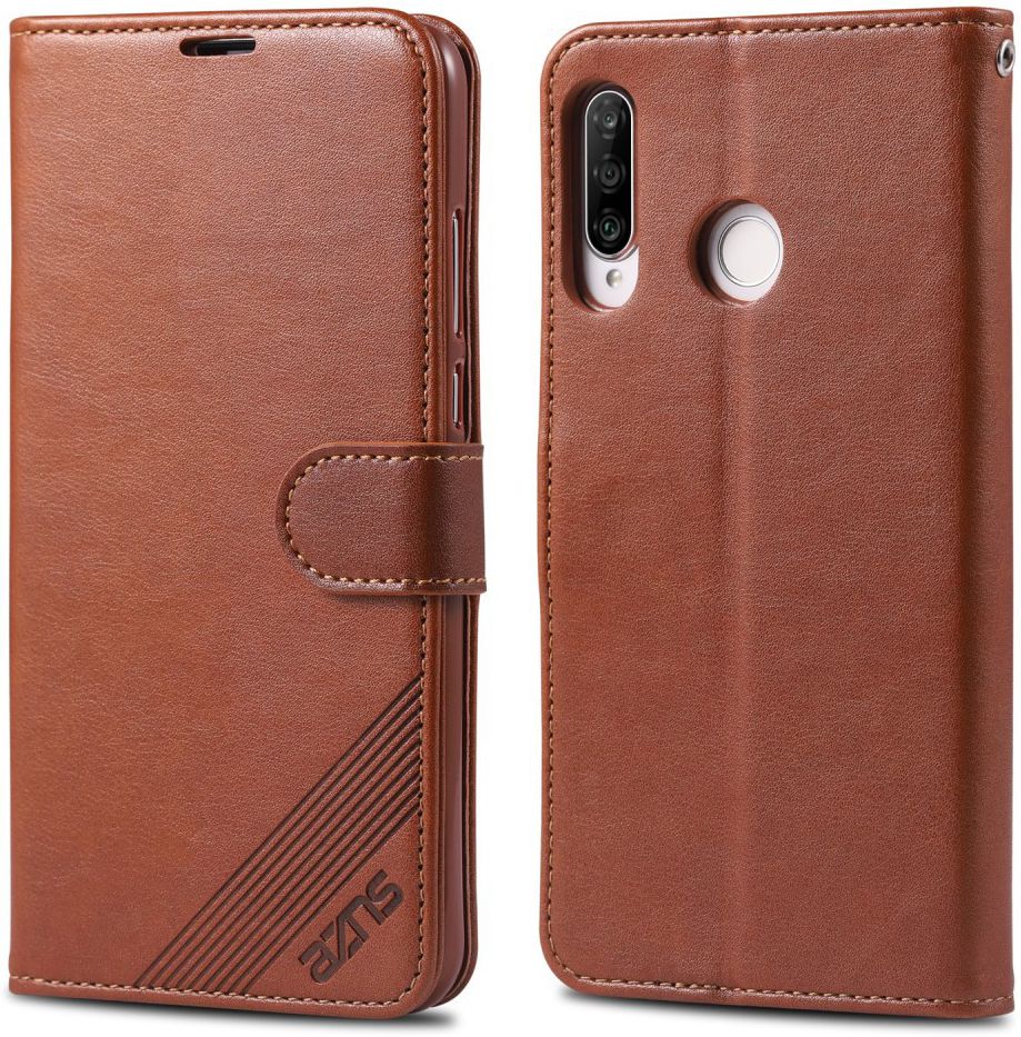AZNS Huawei P30 Lite Portemonnee Hoesje Bruin afbeelding 8