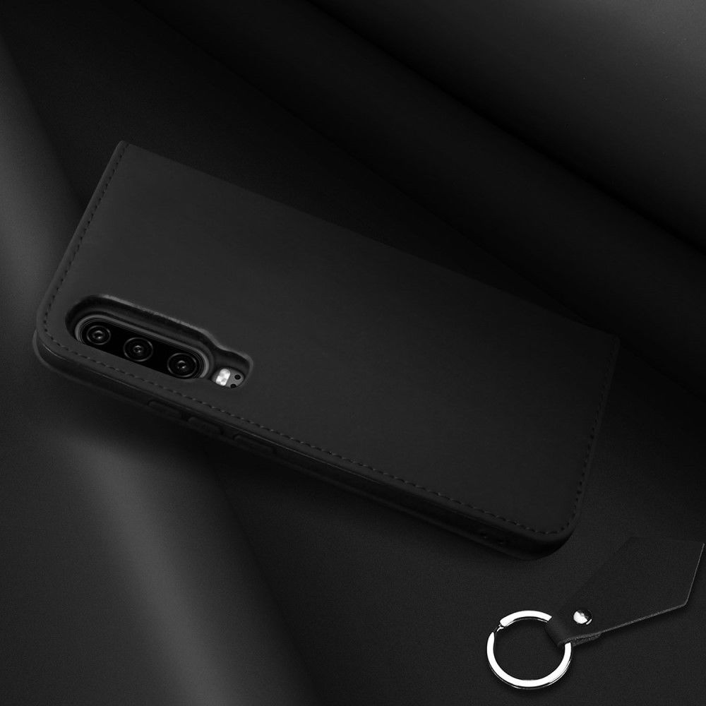Dux Ducis Luxe Book Case Huawei P30 Hoesje Echt Leer Zwart afbeelding 5