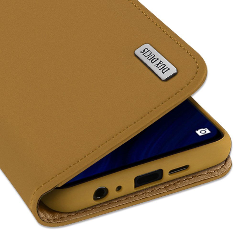 Dux Ducis Luxe Book Case Huawei P30 Hoesje Echt Leer Khaki afbeelding 2