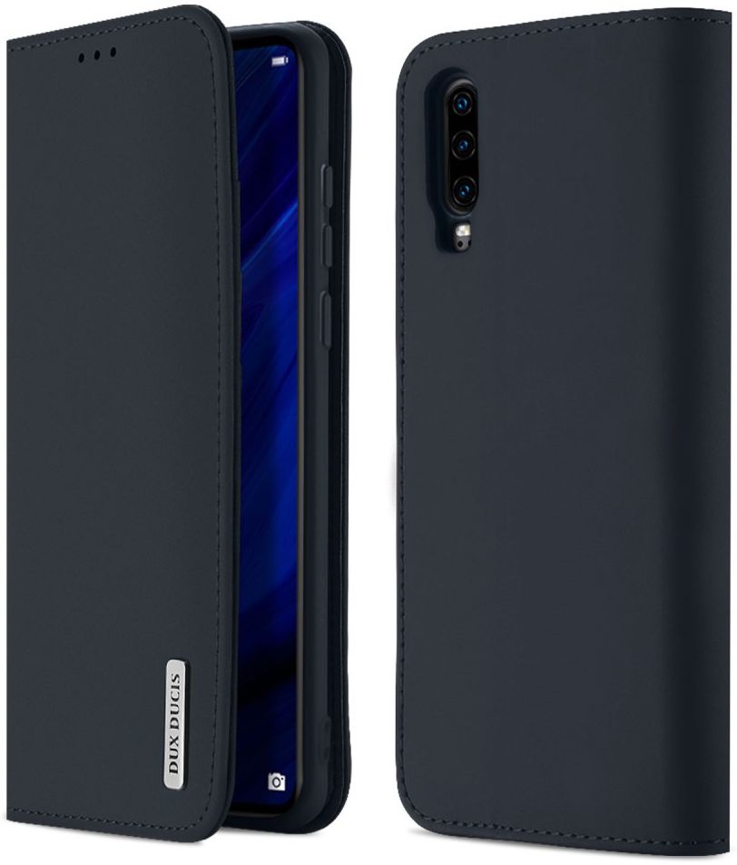 Dux Ducis Luxe Book Case Huawei P30 Hoesje Echt Leer Blauw afbeelding 1