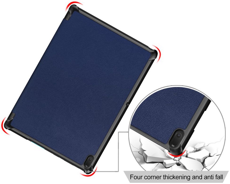 Lenovo Tab E10 Tri-Fold Hoes Blauw afbeelding 5