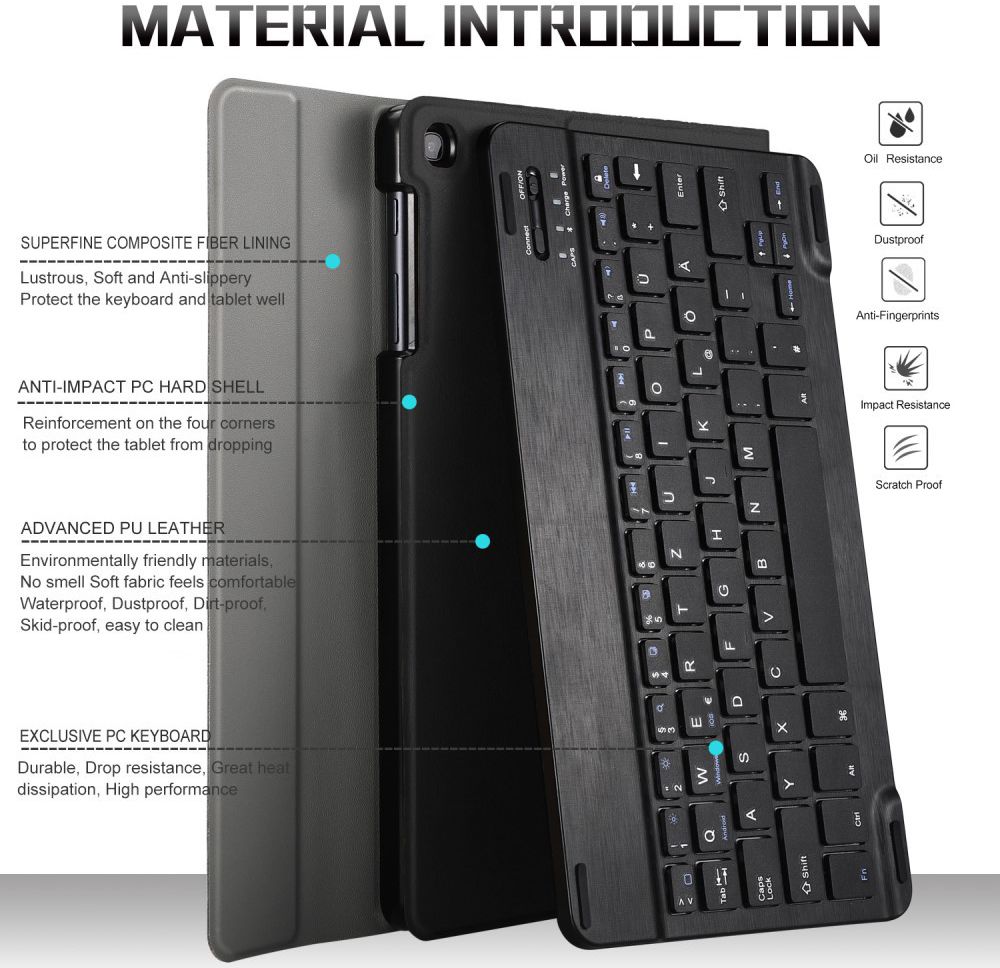 Samsung Galaxy Tab A 10.1 (2019) Hoes met Toetsenbord Zwart afbeelding 7