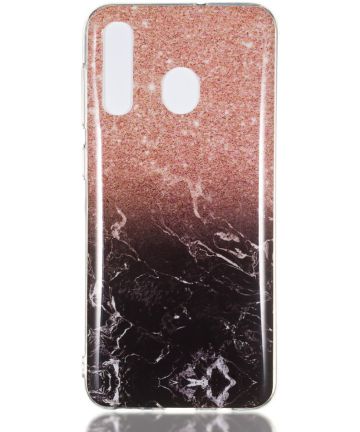 Samsung Galaxy A50 Hoesje TPU Back Cover met Marmer Print Roze Hoesjes
