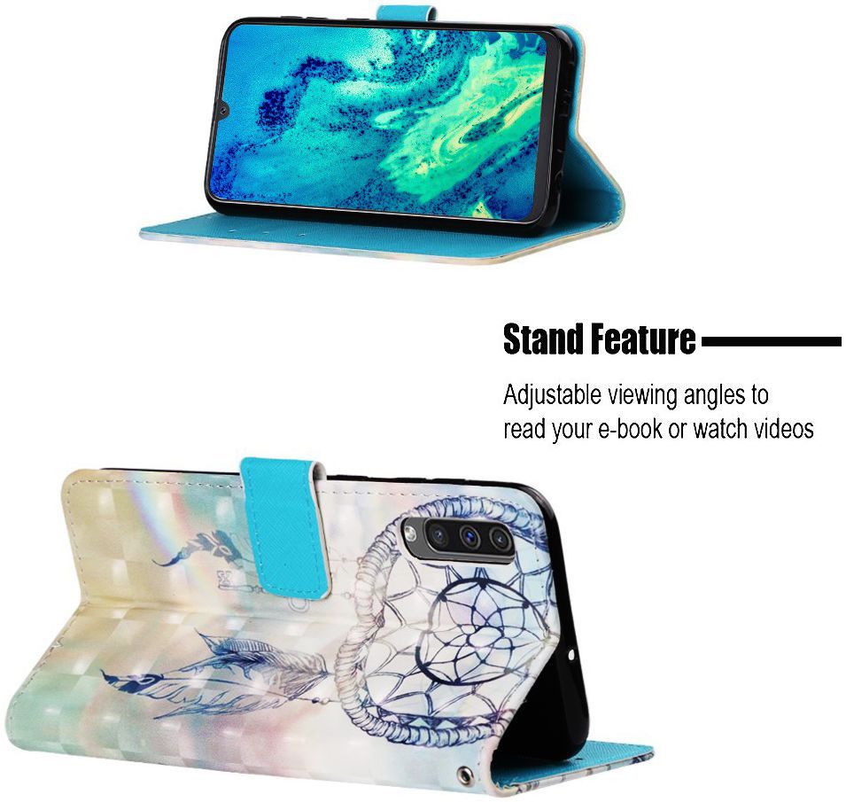 Samsung Galaxy A50 Book Case Hoesje Wallet met Dromenvanger Print afbeelding 3